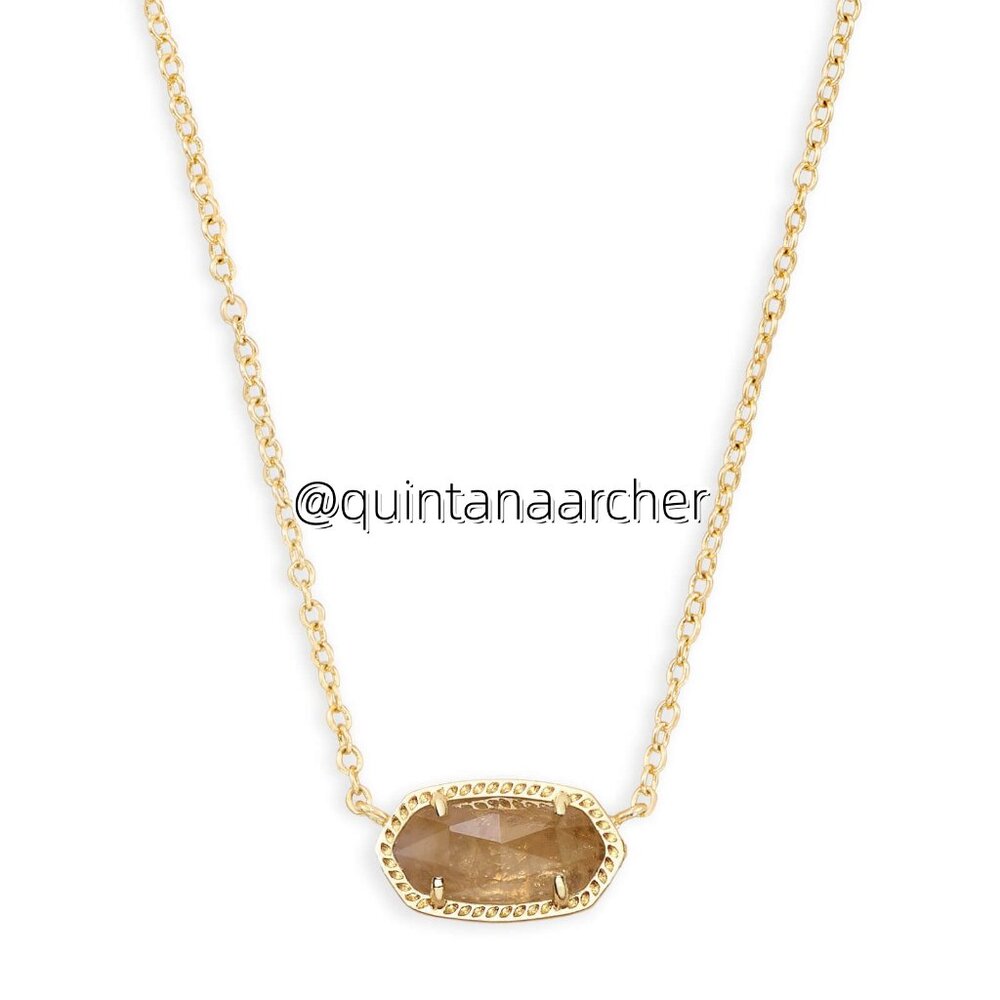Elisa Gold Pendant Necklace in Citrine